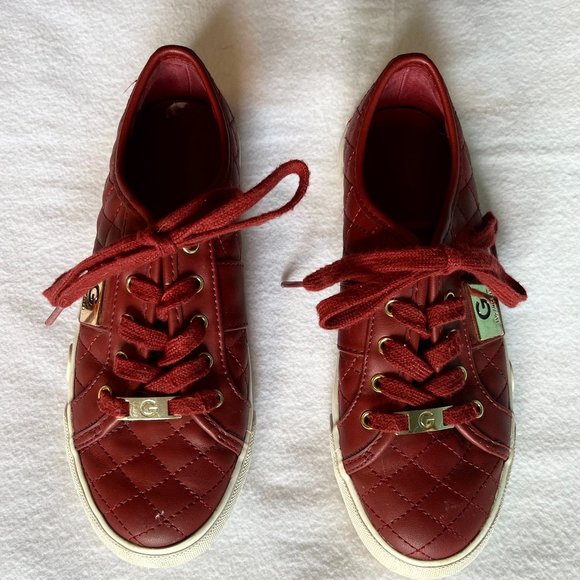 G by Guess Shoes - “G” Los Angeles – Guess Burgundy ‘Quilted’ Sneakers w/ Matching Laces  Size 7M
